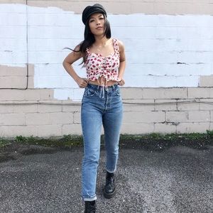 Reformation Ruffle Cherry Tank